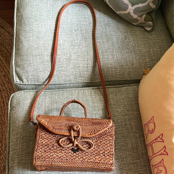 Anthropologie wicker box bag shoulder purse. EUC - Picture 3 of 5